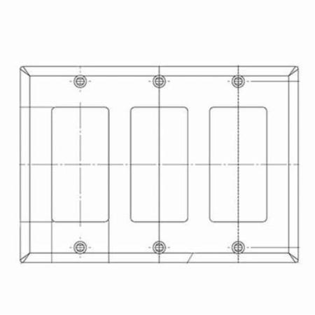 LEVITON Decora 3 Gang Wallplate 80411-NGY